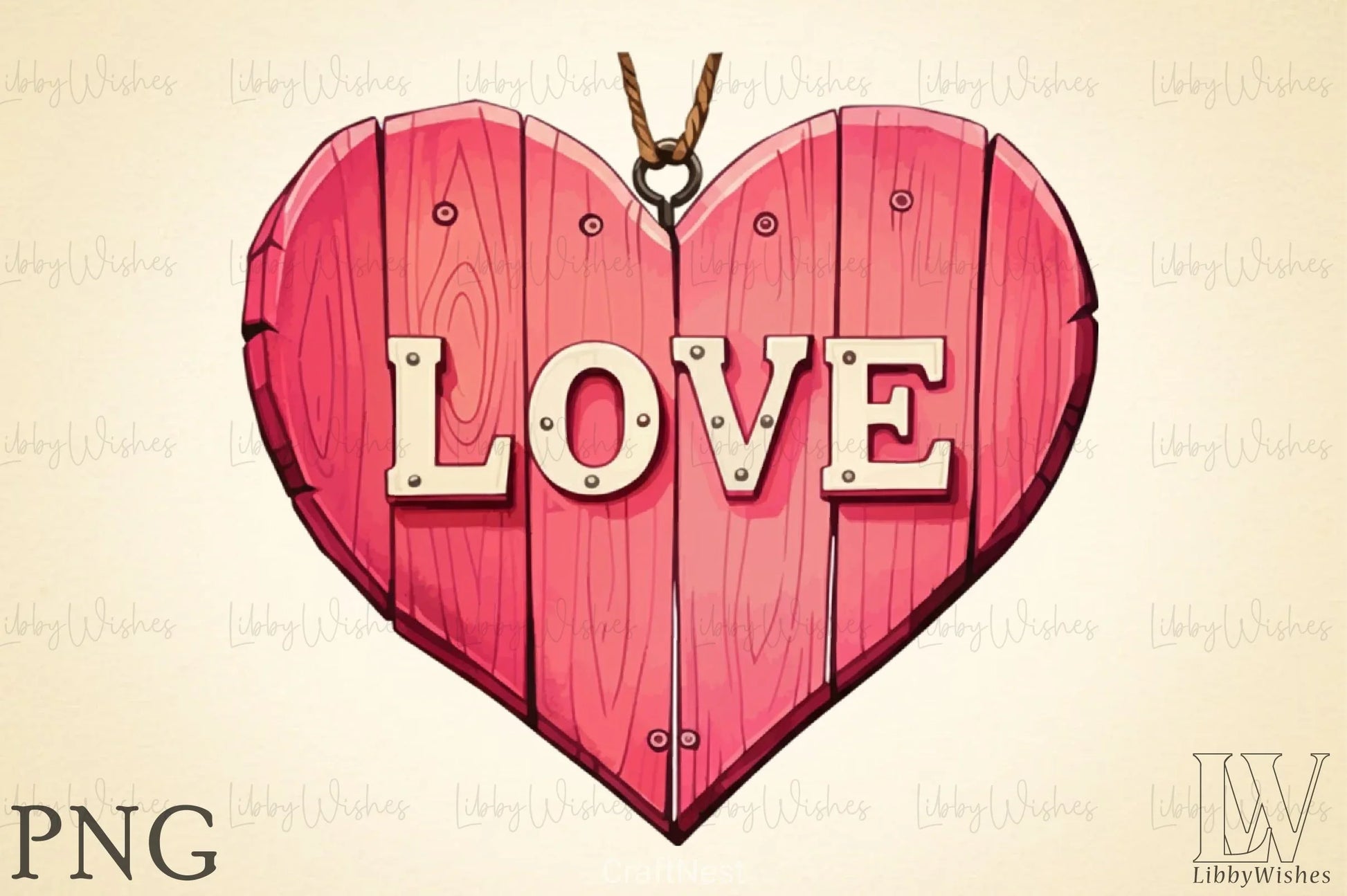 Love Wooden Valentine Clipart Bundle - CraftNest - Digital Crafting and Art