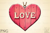 Love Wooden Valentine Clipart Bundle
