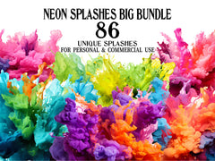 Neon Splashes Clipart - CraftNest