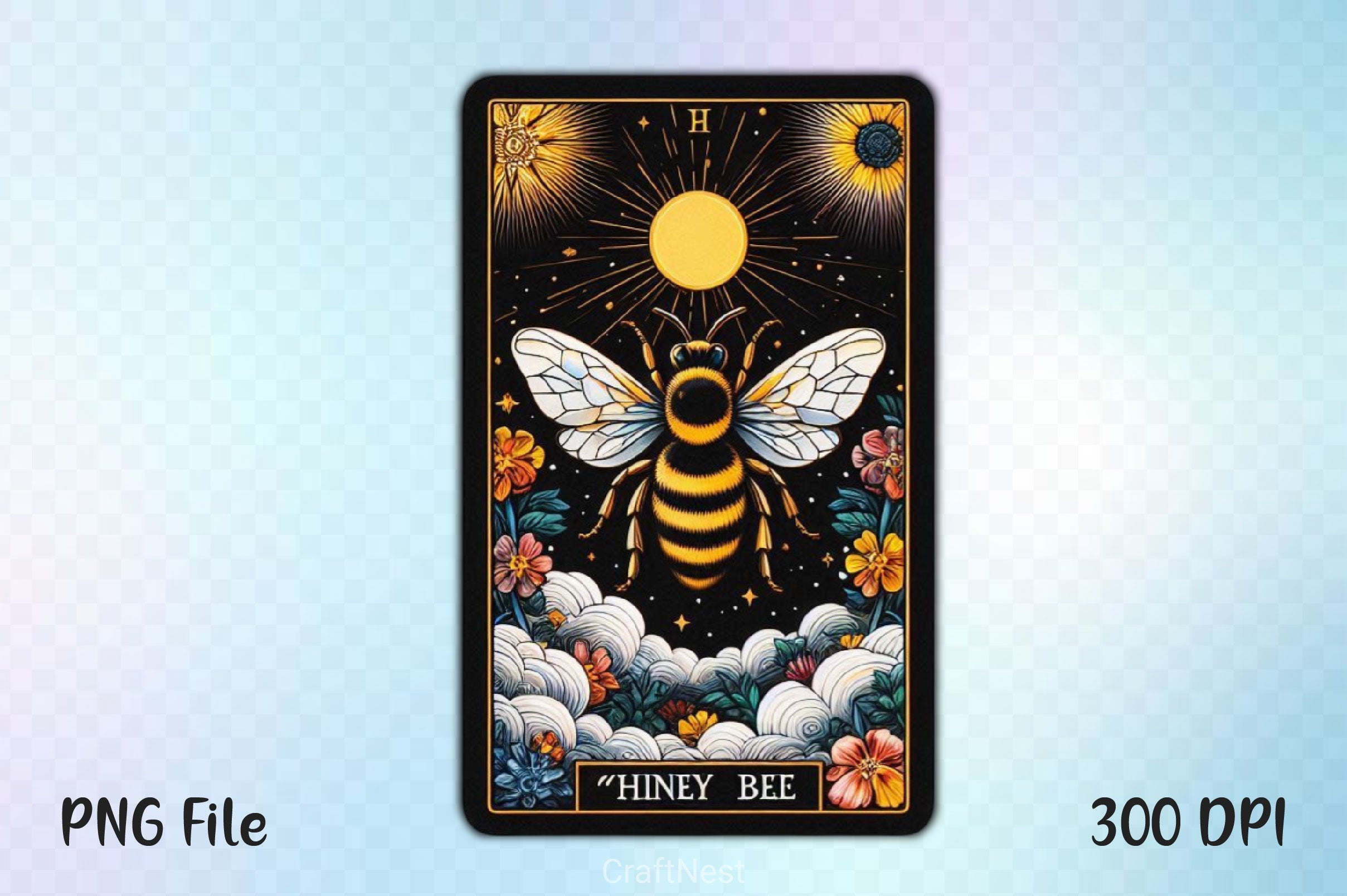 Honey Bee Tarot Card Clipart Bundle 1