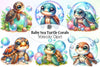 Baby Sea Turtle Corals Clipart Bundle