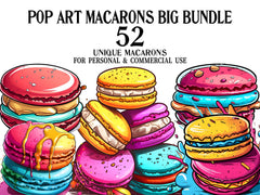 Pop Art Macarons Clipart - CraftNest