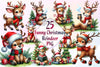Funny Christmas Reindeer Clipart Bundle 6