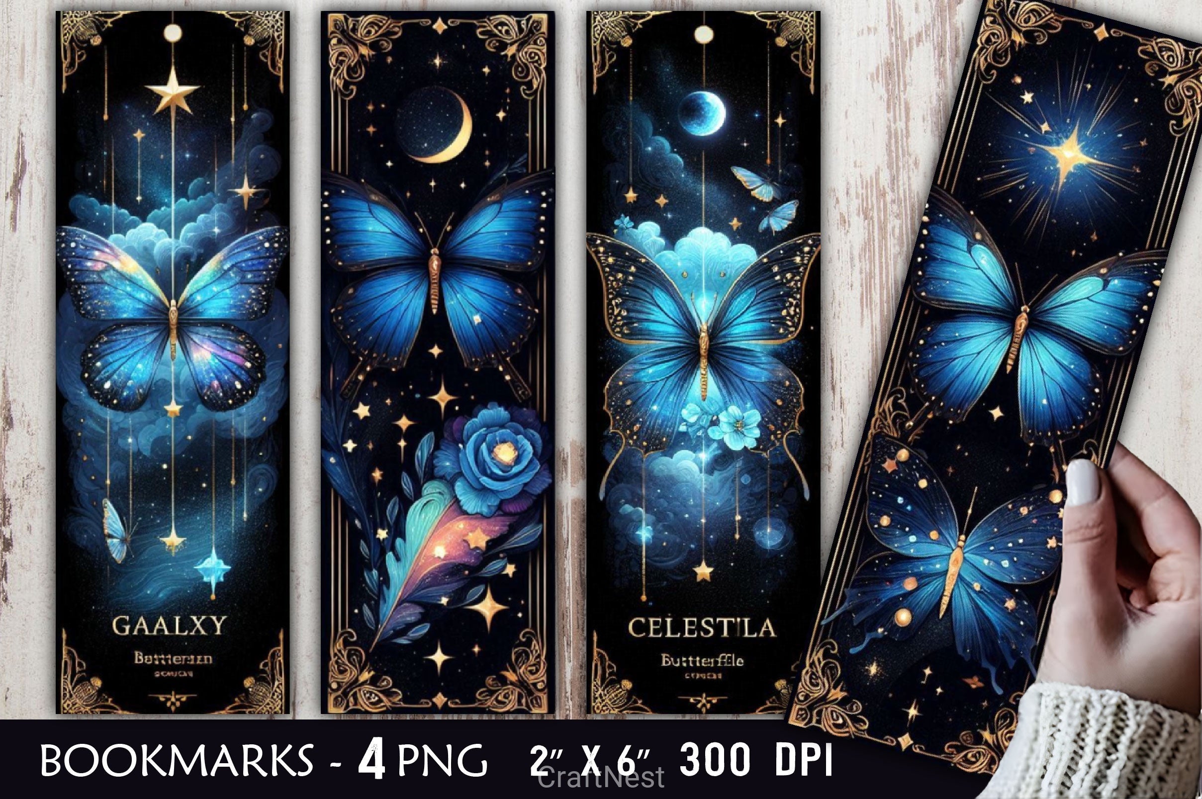 Butterfly Celestial Clipart Bundle