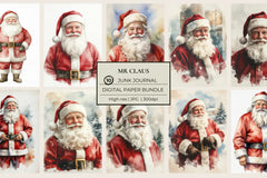 Mr Claus Junk Journal Papers - CraftNest - Digital Crafting and Art