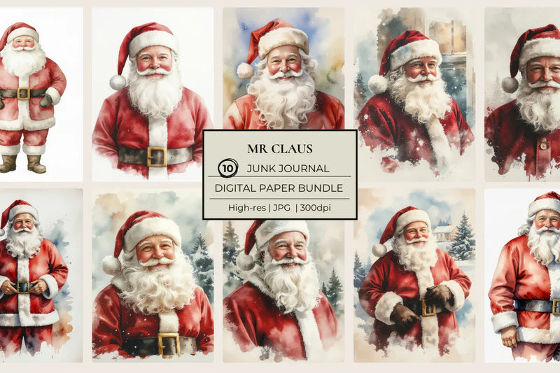 Mr Claus Junk Journal Papers - CraftNest - Digital Crafting and Art