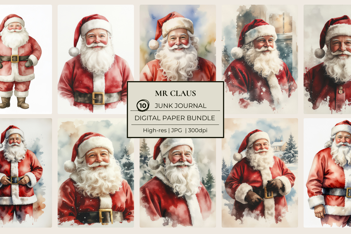 Mr Claus Junk Journal Papers