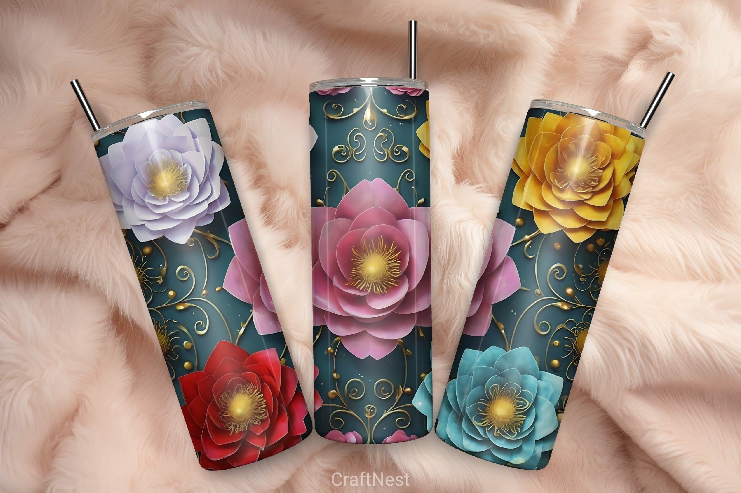 Flower Tumbler Wrap Bundle 23