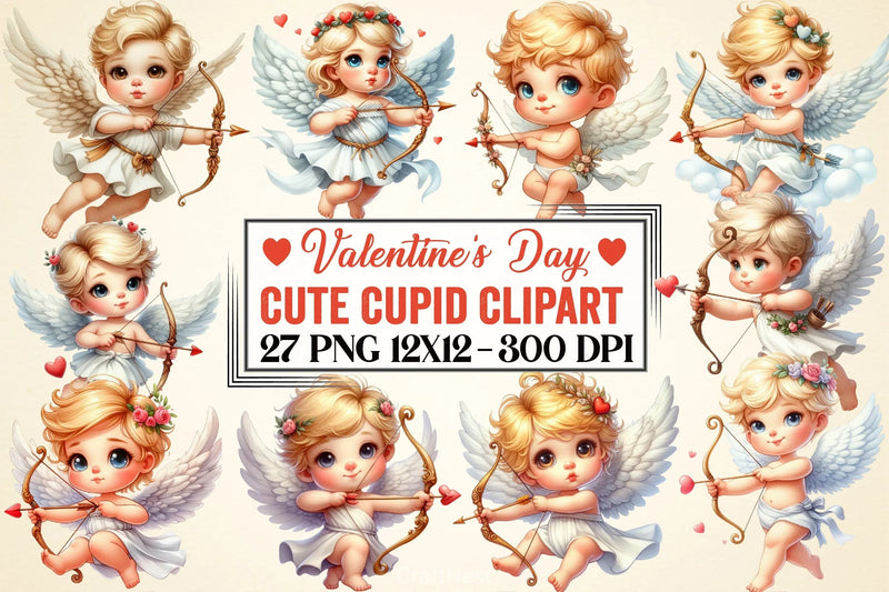 Valentine Cupid Clipart Bundle 1 - CraftNest - Digital Crafting and Art