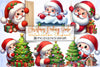 Christmas Peeking Santa Clipart Bundle