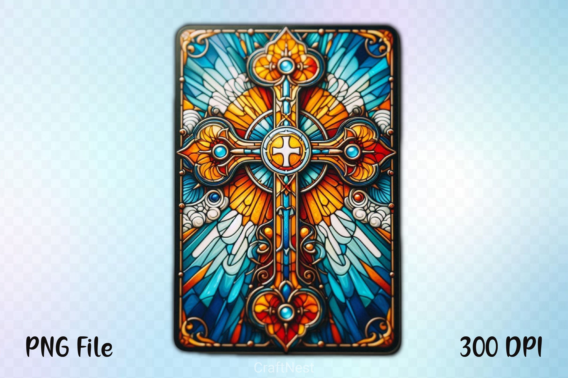 Stained Glass Cross Tarot Card Clipart Bundle 7