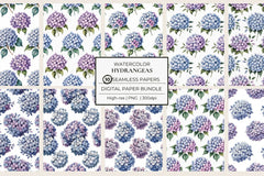 Hydrangeas Seamless Papers - CraftNest - Digital Crafting and Art