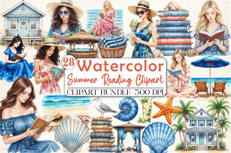 Summer Reading Clipart Bundle - CraftNest - Digital Crafting and Art