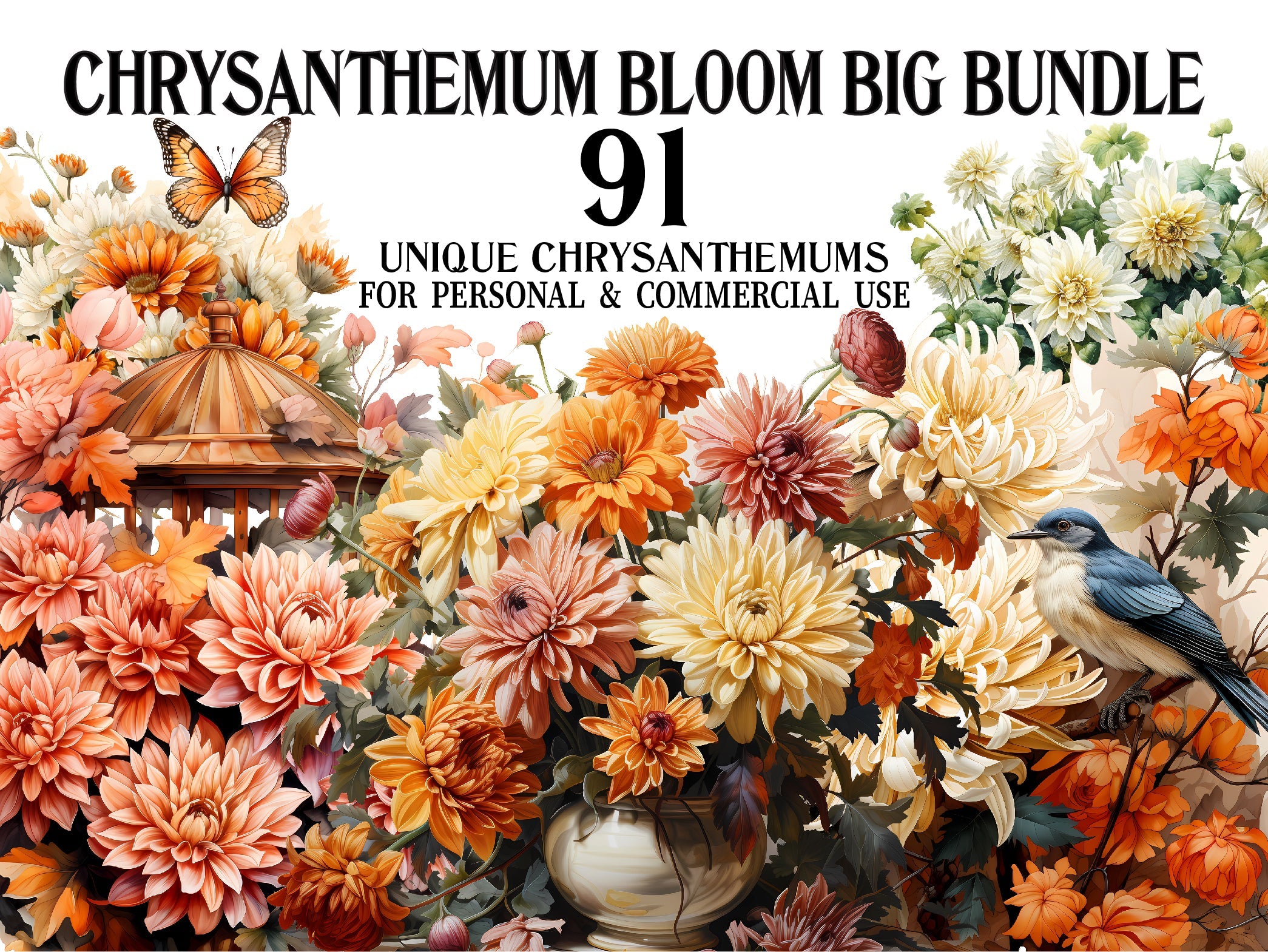 Chrysanthemum Bloom Clipart - CraftNest