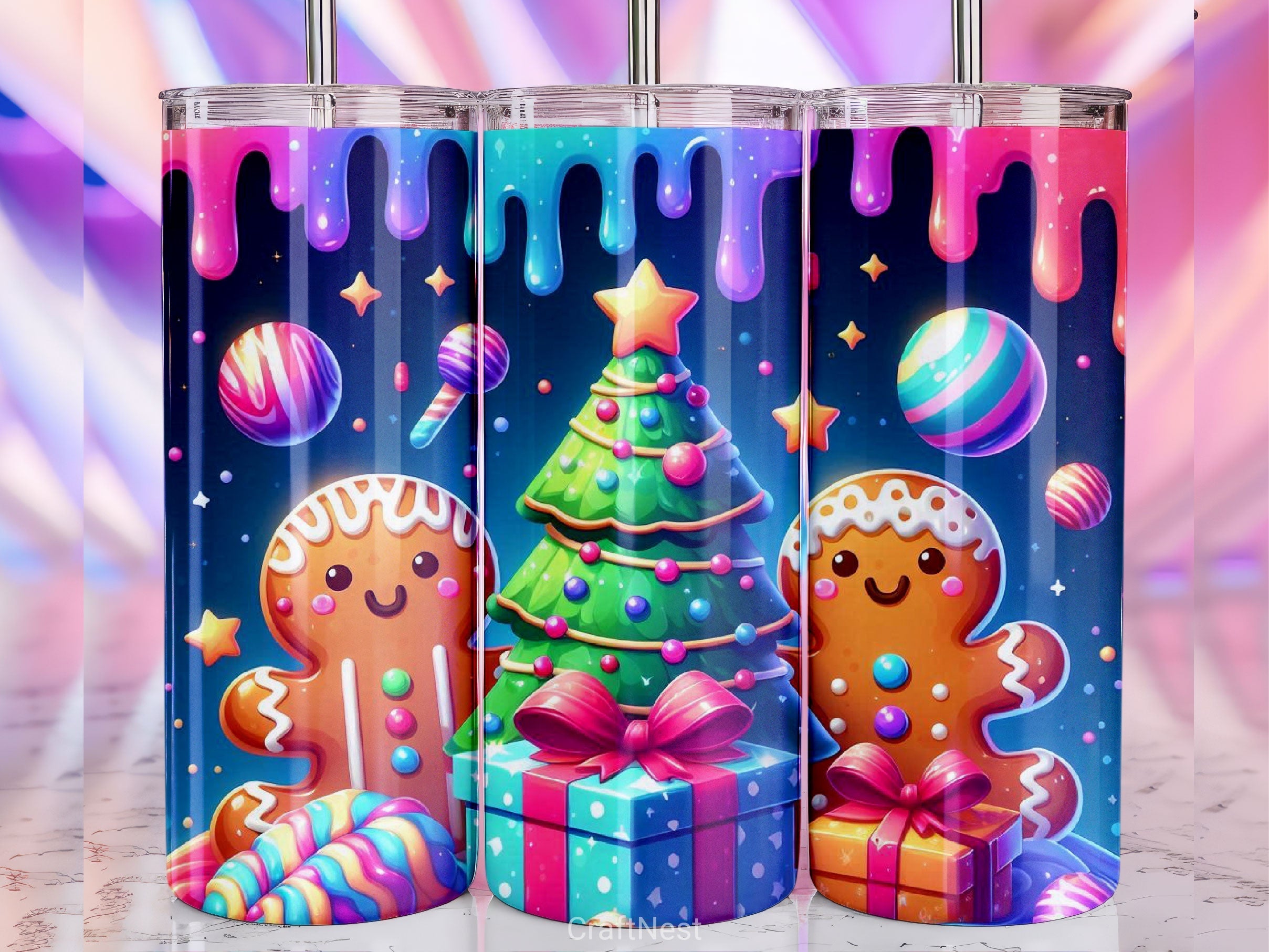 Christmas Gingerbread Tumbler Wrap Bundle 3