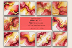 Red & Gold Background Papers - CraftNest - Digital Crafting and Art