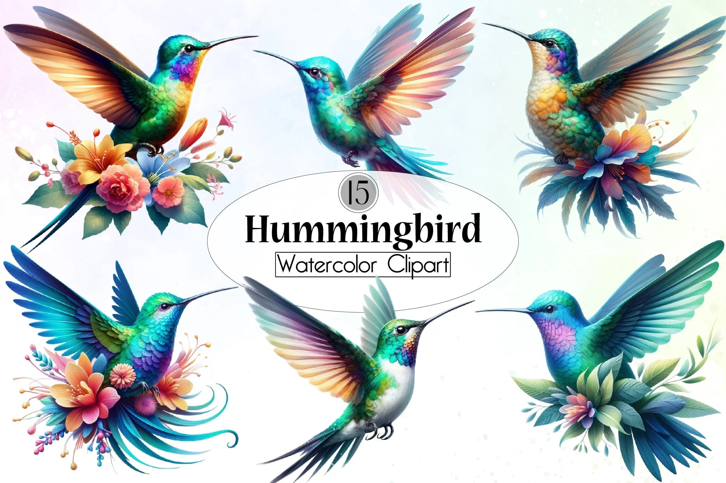 Hummingbird Clipart Bundle - CraftNest - Digital Crafting and Art