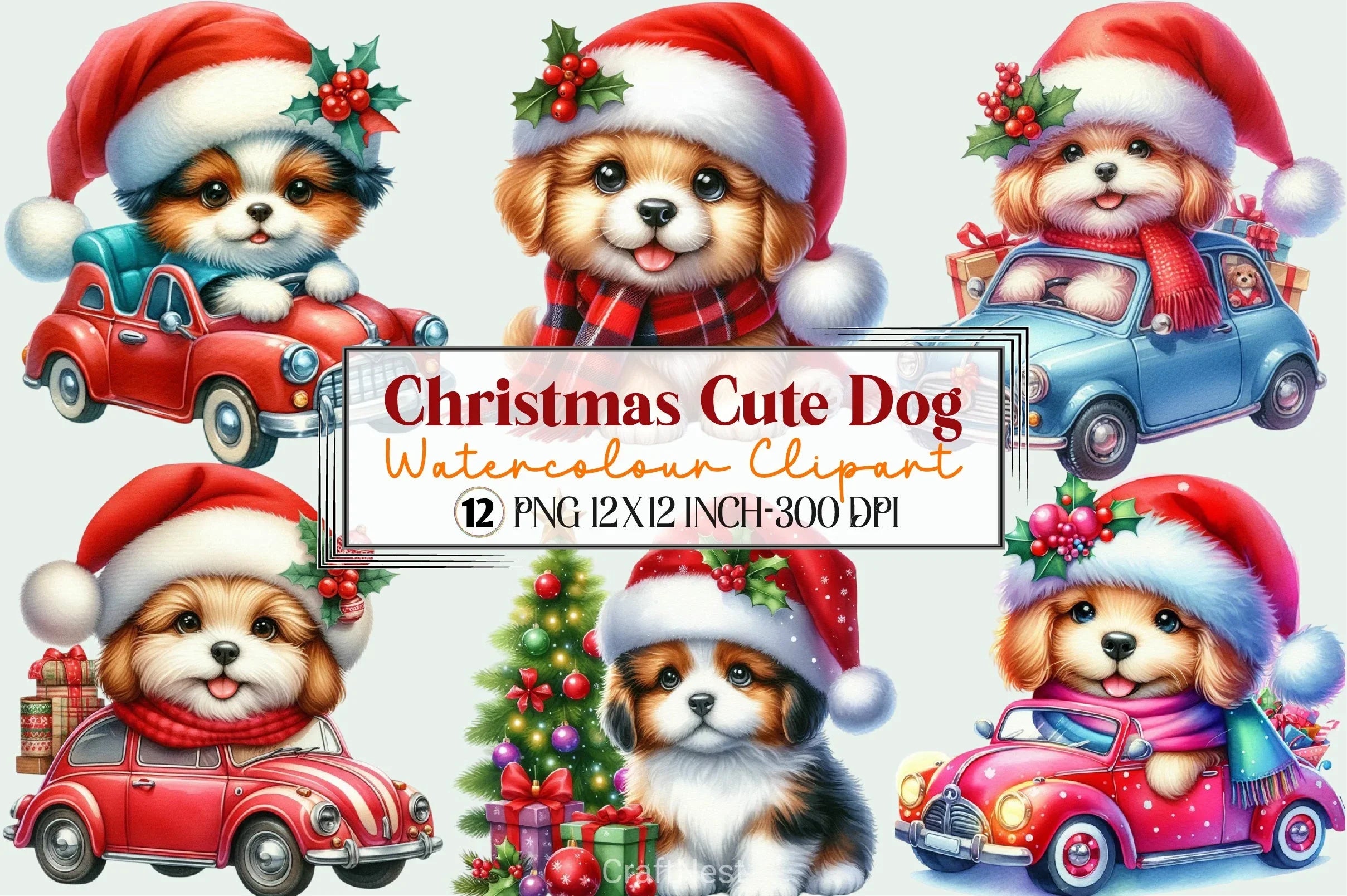 Christmas Dog Clipart Bundle 5 - CraftNest - Digital Crafting and Art