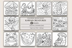 Kawaii Creatures Coloring Book - CraftNest - Digital Crafting and Art