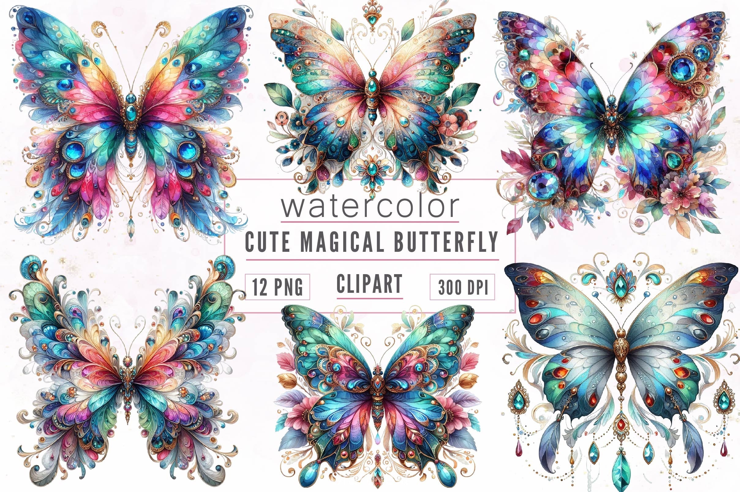 Magical Butterfly Clipart Bundle