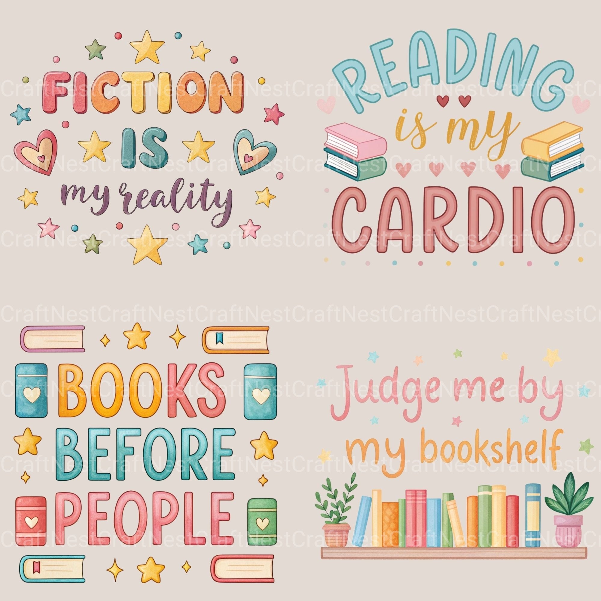 Book Quotes Clipart Bundle