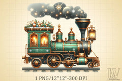 Christmas Train Clipart Bundle 4 - CraftNest - Digital Crafting and Art