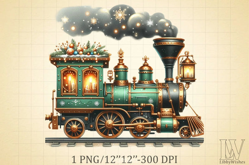 Christmas Train Clipart Bundle 4 - CraftNest - Digital Crafting and Art