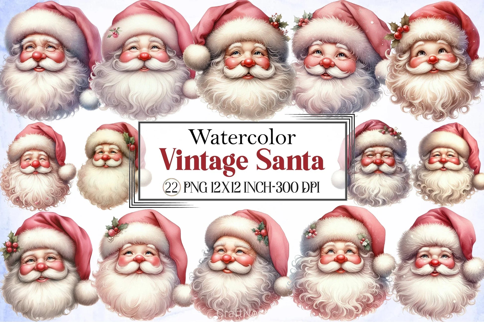 Vintage Santa Clipart Bundle - CraftNest - Digital Crafting and Art