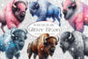 Glitter Bison Clipart Bundle