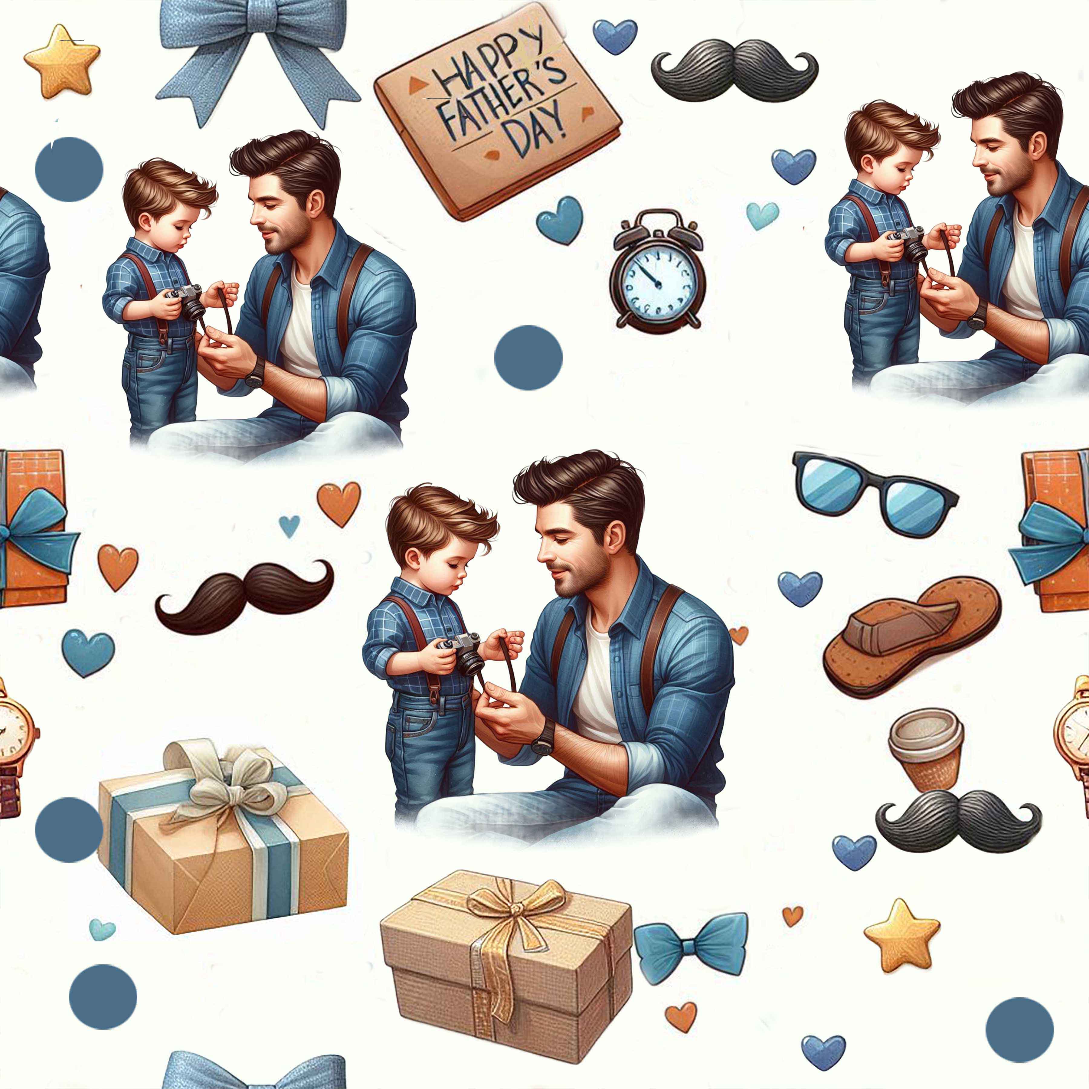 Father's Day Seamless Digital Paper