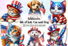 4th of July Cat & Dog Clipart Bundle