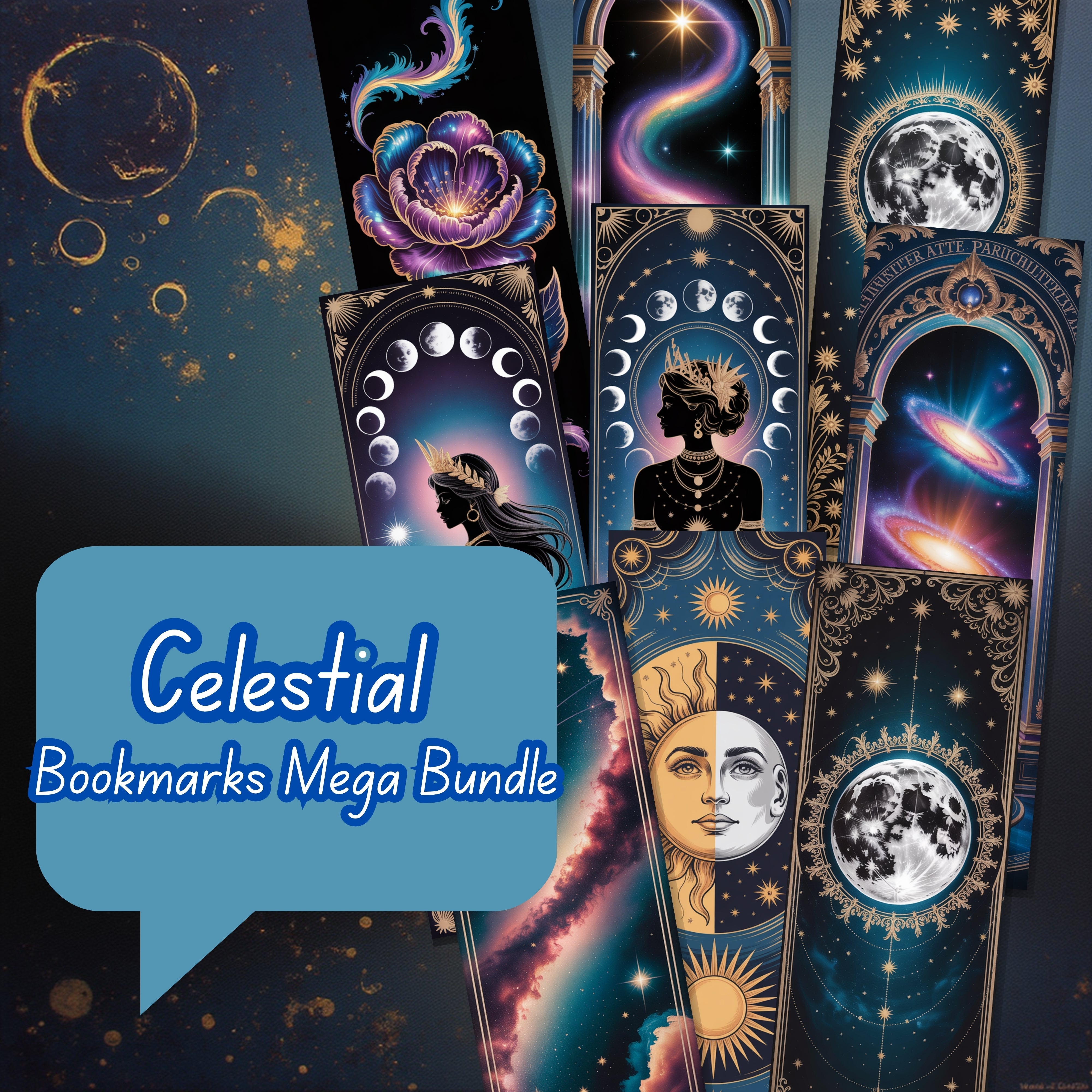 Celestial Bookmarks Junk Journal Clipart Bundle