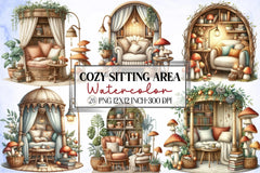 Cozy Sitting Area Clipart Bundle - CraftNest - Digital Crafting and Art
