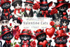 Valentines Black Cat Clipart Bundle 2