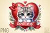 Love You Cat Valentine's Day Clipart Bundle