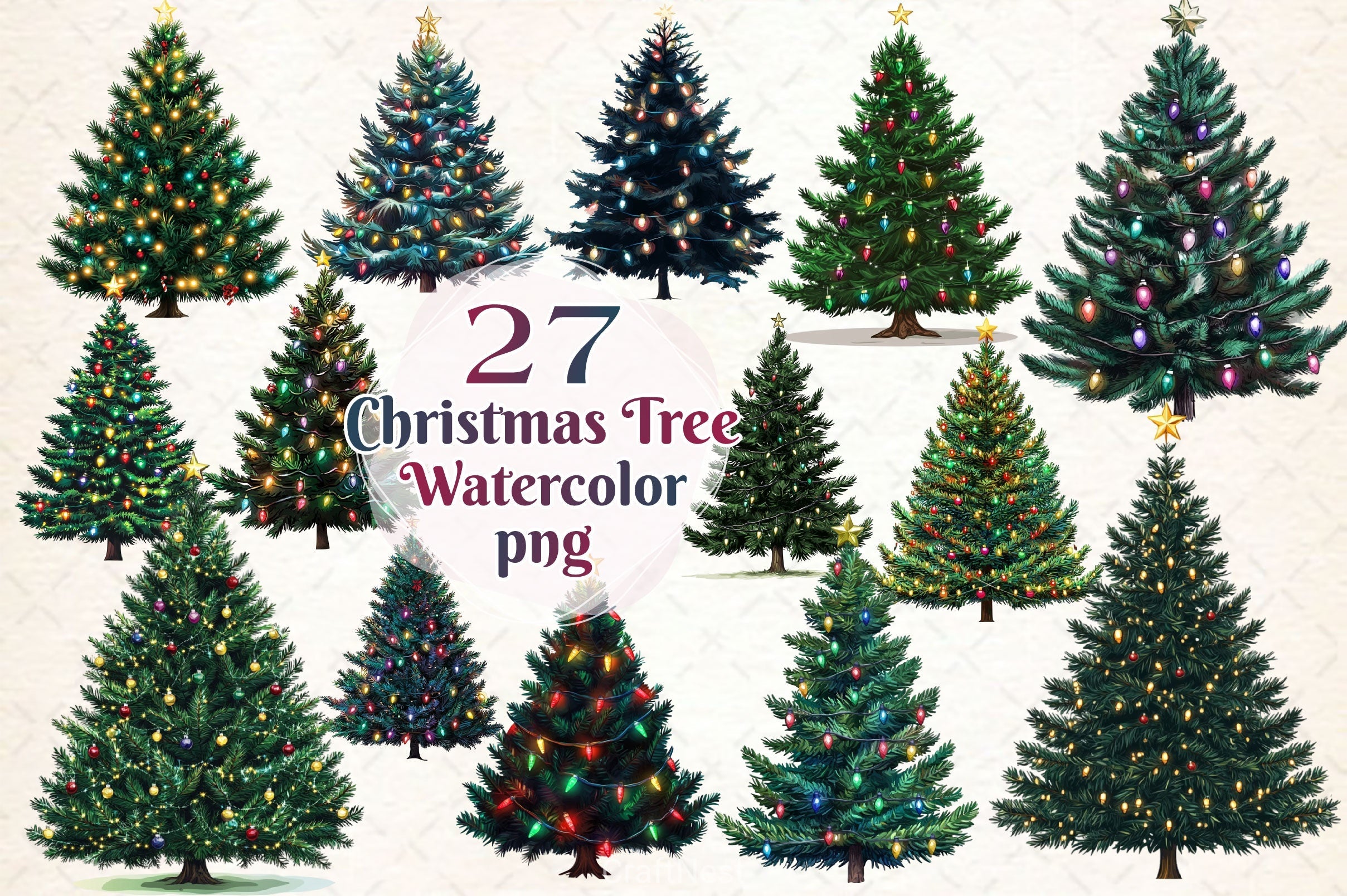 Christmas Tree Clipart Bundle 16