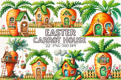 Easter Carrot House Clipart Bundle 1 - CraftNest - Digital Crafting and Art