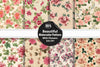 Elegant Vintage Flowers Pattern Clipart Bundle
