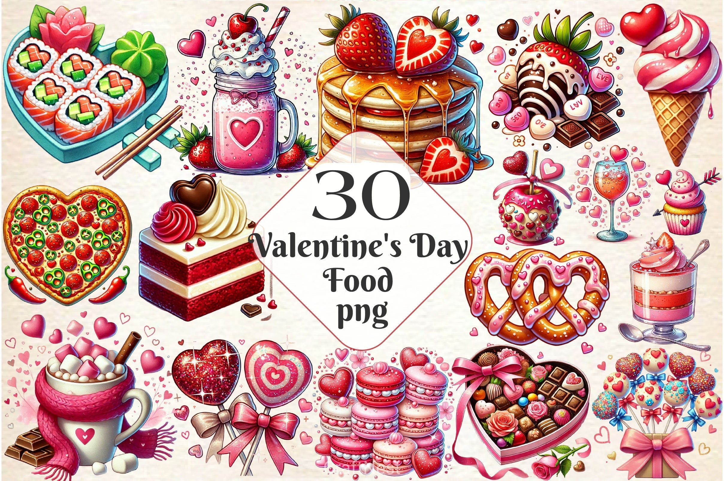 Valentines Day Food Clipart Bundle 2