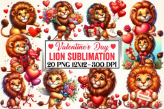 Valentine's Day Lion Clipart Bundle - CraftNest - Digital Crafting and Art
