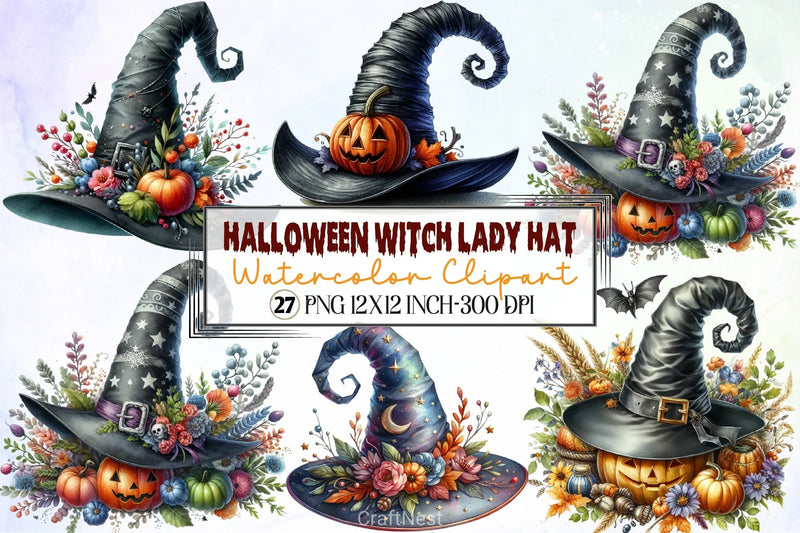 Witch Hat Clipart Bundle - CraftNest - Digital Crafting and Art