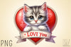 Love You Cat Valentine's Day Clipart Bundle