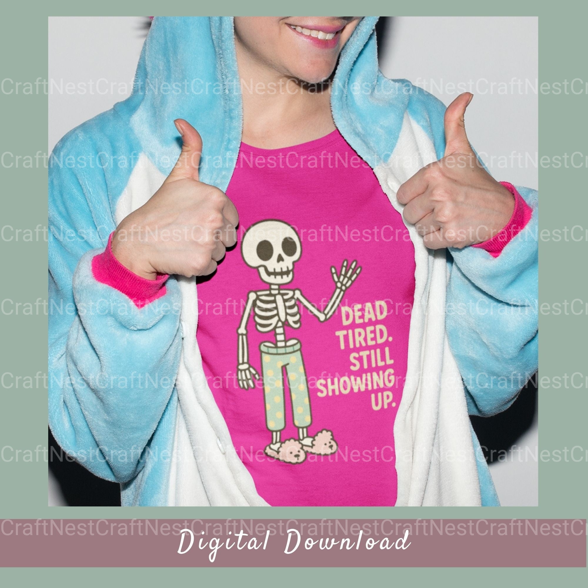 Dead Tired Skeleton Clipart Bundle