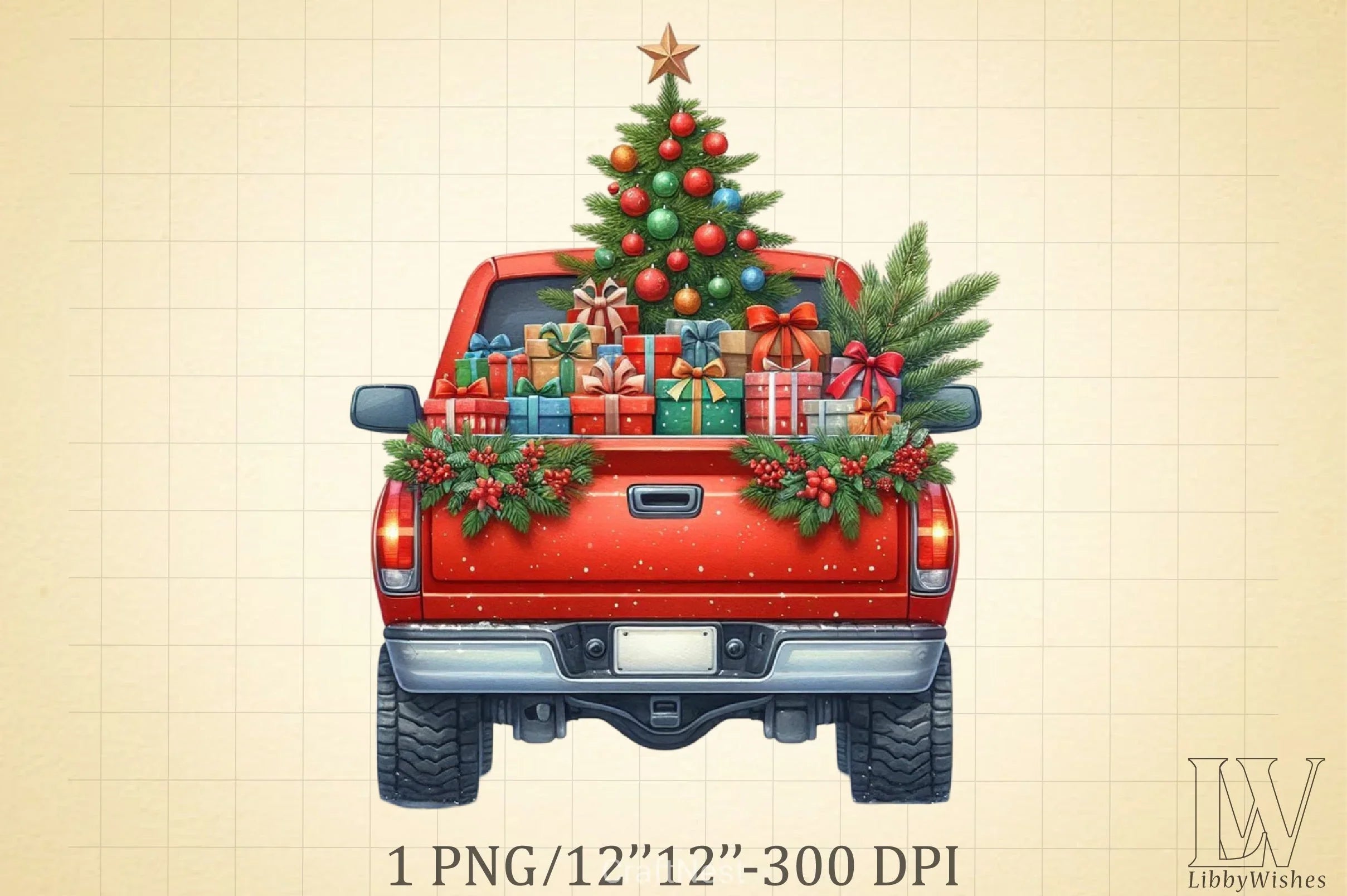 Christmas Truck Clipart Bundle 7 - CraftNest - Digital Crafting and Art
