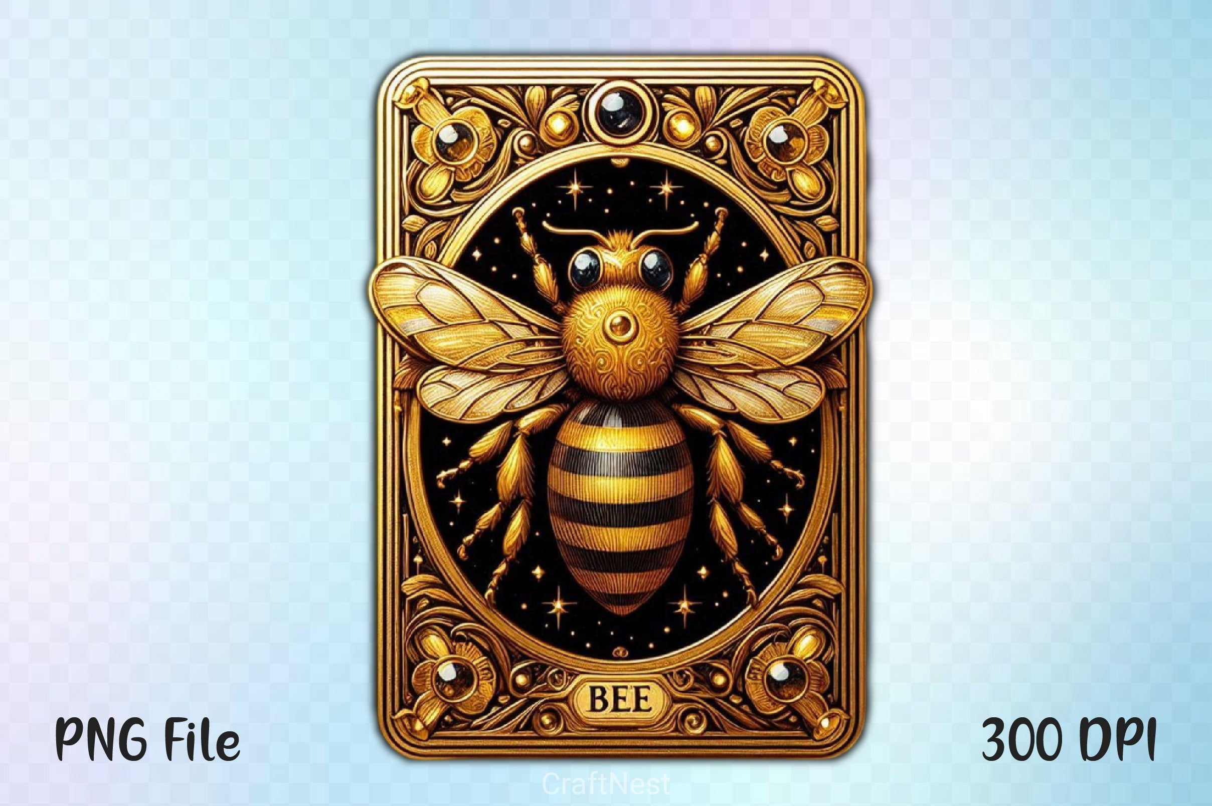 Honey Bee Tarot Card Clipart Bundle 14