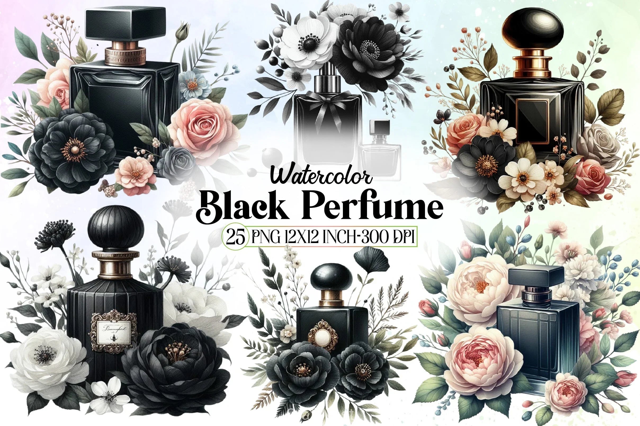 Black Perfume Clipart Bundle - CraftNest - Digital Crafting and Art
