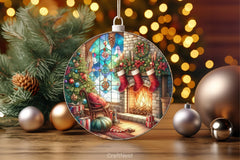 Stained Glass Christmas Fireplace & Stockings Clipart Bundle - CraftNest - Digital Crafting and Art
