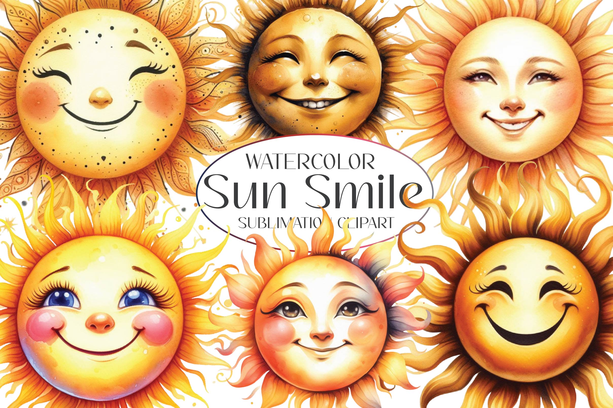 Sun Smile Clipart Bundle