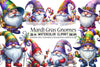 Mardi Gras Gnome Clipart Bundle
