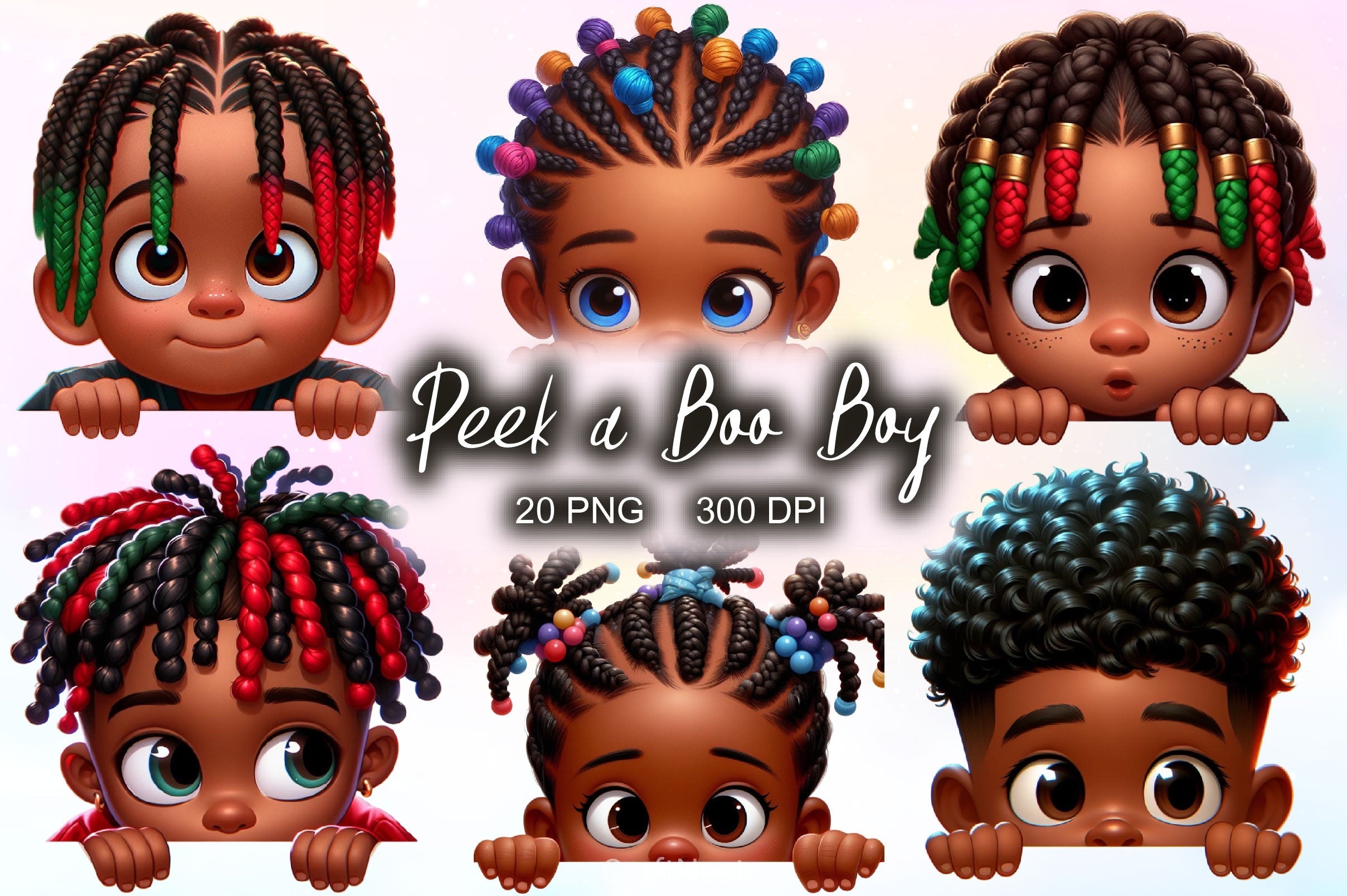 Peek A Boo Boy Clipart Bundle